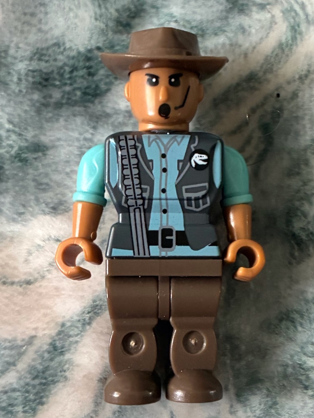 Men's Brown Explorer Hat with Teal Accents